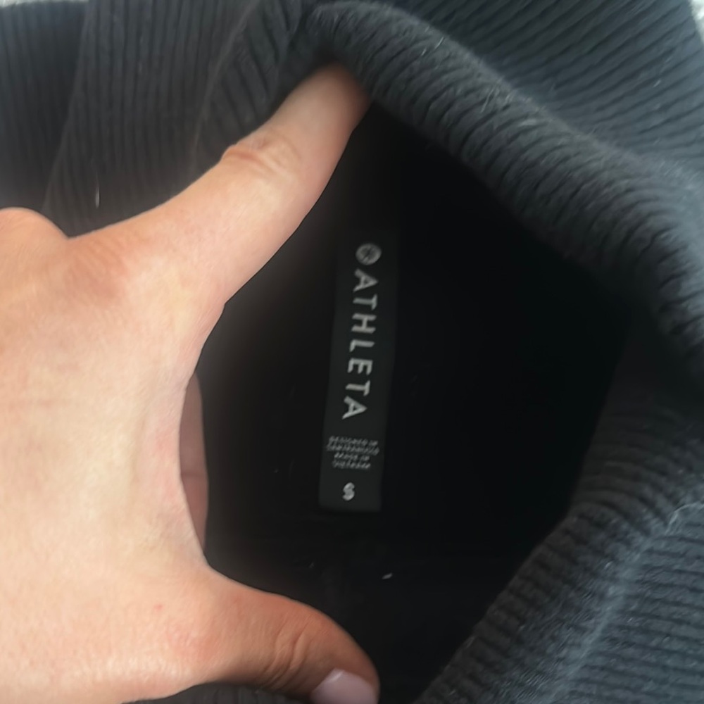 Athleta Black Turtleneck Sweater with Ribbed Knit